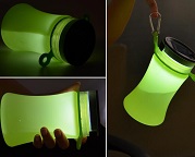 Solar silicone LED water bottle 